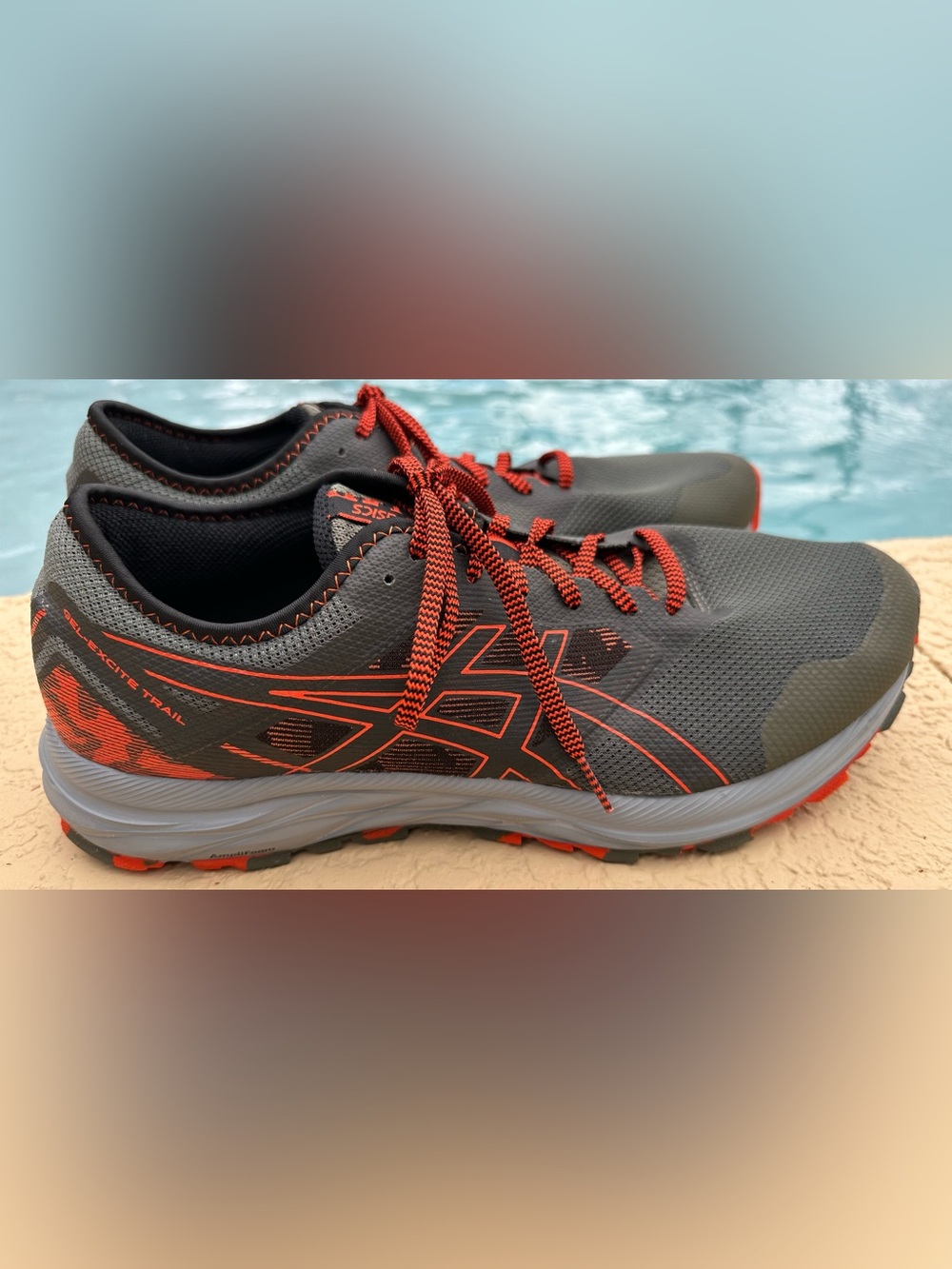 ASICS Gel-Excite Trail Camo Green Orange Running Shoes Men’s Size 13 in VGC